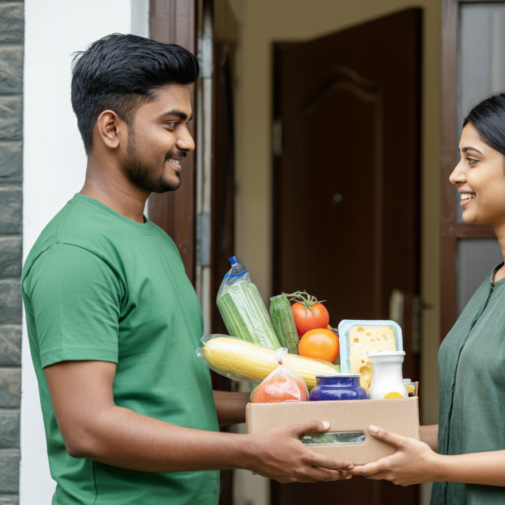 Family enjoying fresh food